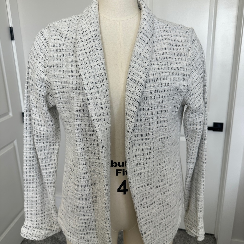 Women's White Textured Blazer